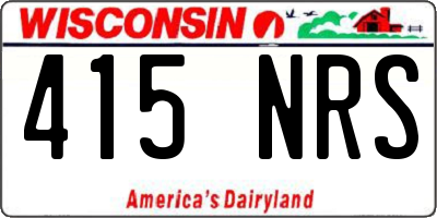 WI license plate 415NRS