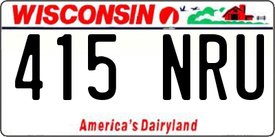 WI license plate 415NRU
