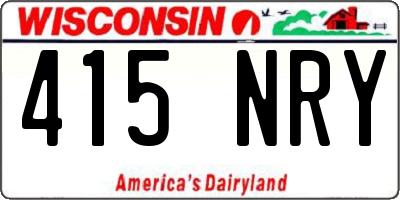 WI license plate 415NRY