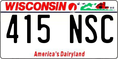 WI license plate 415NSC