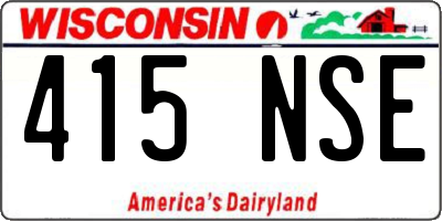 WI license plate 415NSE