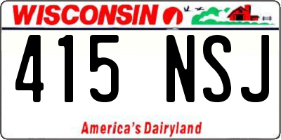 WI license plate 415NSJ