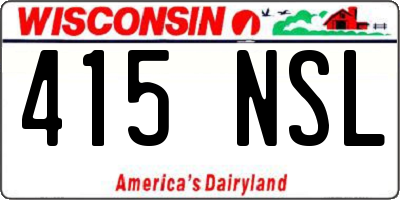 WI license plate 415NSL