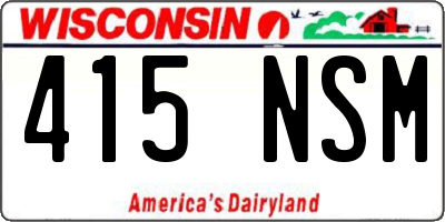 WI license plate 415NSM