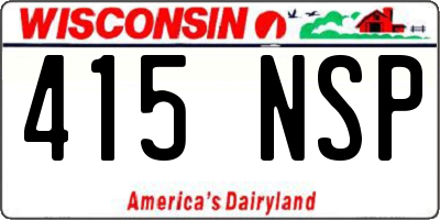 WI license plate 415NSP