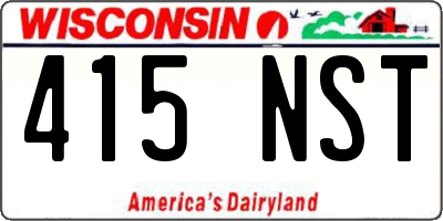 WI license plate 415NST