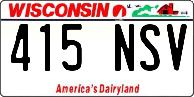 WI license plate 415NSV