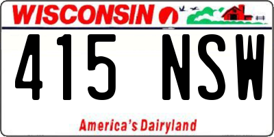WI license plate 415NSW