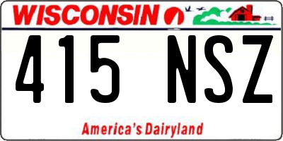 WI license plate 415NSZ