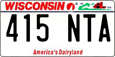 WI license plate 415NTA