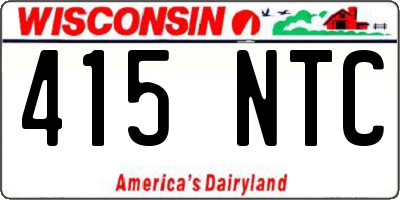 WI license plate 415NTC