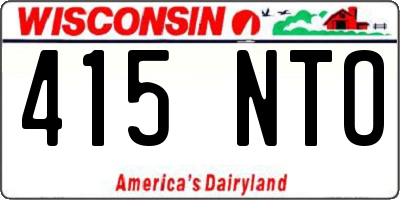 WI license plate 415NTO
