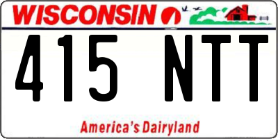 WI license plate 415NTT