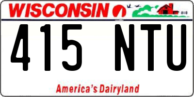 WI license plate 415NTU