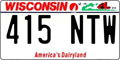 WI license plate 415NTW