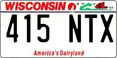 WI license plate 415NTX
