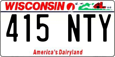 WI license plate 415NTY