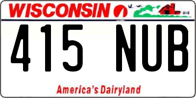 WI license plate 415NUB