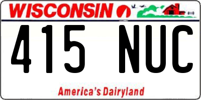 WI license plate 415NUC