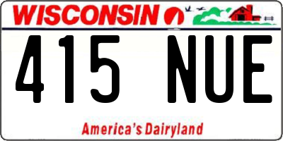 WI license plate 415NUE