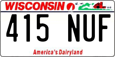 WI license plate 415NUF