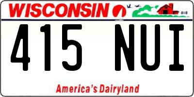 WI license plate 415NUI