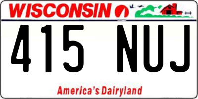 WI license plate 415NUJ