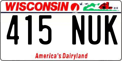 WI license plate 415NUK
