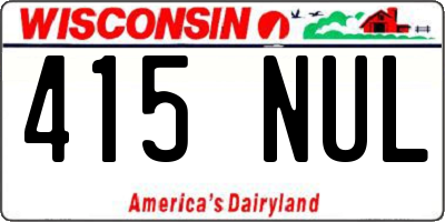WI license plate 415NUL
