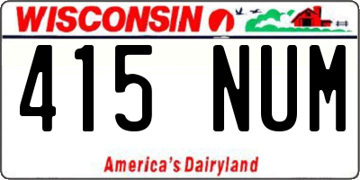 WI license plate 415NUM