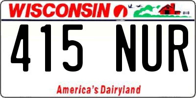 WI license plate 415NUR