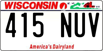 WI license plate 415NUV