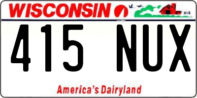 WI license plate 415NUX