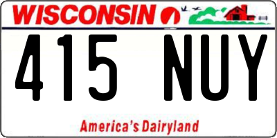 WI license plate 415NUY
