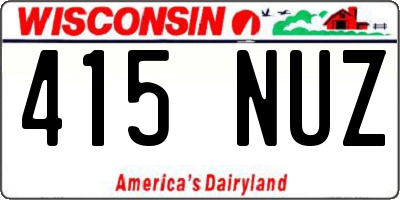 WI license plate 415NUZ