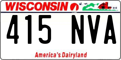 WI license plate 415NVA
