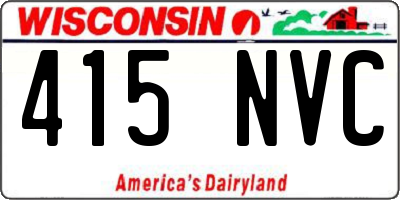 WI license plate 415NVC