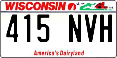 WI license plate 415NVH