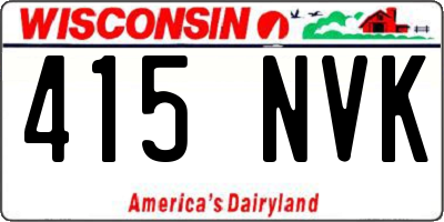 WI license plate 415NVK