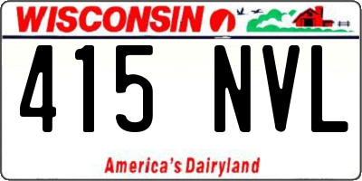 WI license plate 415NVL