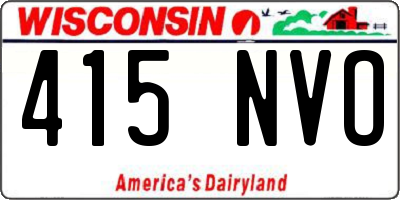 WI license plate 415NVO
