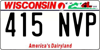 WI license plate 415NVP