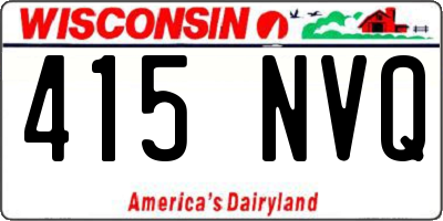 WI license plate 415NVQ
