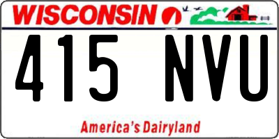 WI license plate 415NVU