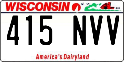 WI license plate 415NVV
