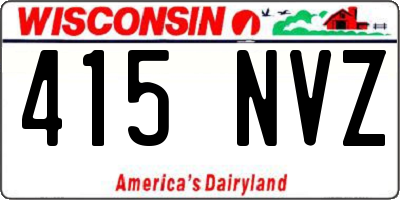 WI license plate 415NVZ