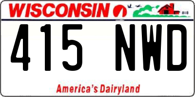 WI license plate 415NWD