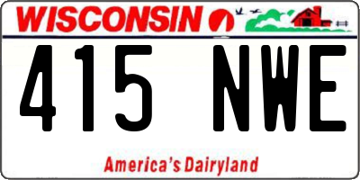 WI license plate 415NWE