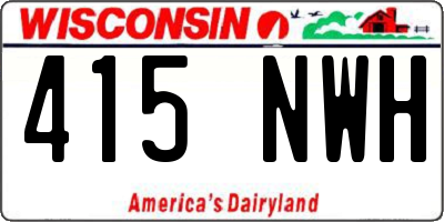 WI license plate 415NWH