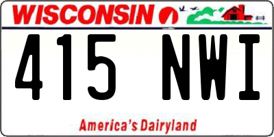WI license plate 415NWI